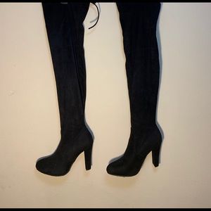 Black Thigh High Boots